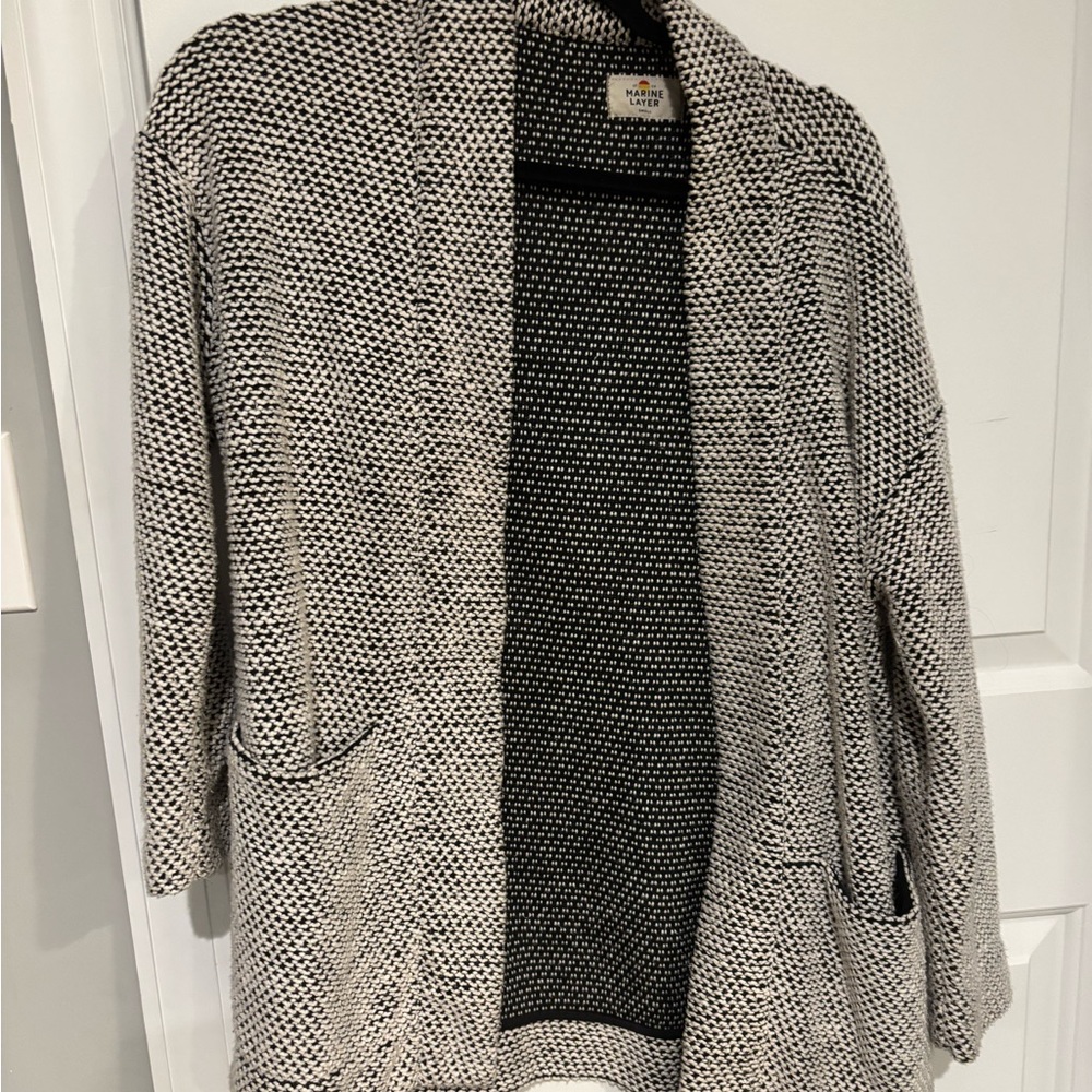 Marine Layer Black and White Cardigan